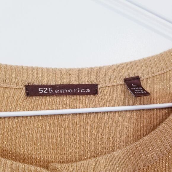 525 America Sparkles Glitters Gold Button Knit Cardigan Top - Picture 3 of 13